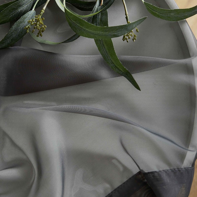 HLC.ME Charcoal Grey Sheer Voile Window Treatment Rod Pocket Curtain Panels for Bedroom, Kitchen, and Living Room (54 x 72 inches Long, Set of 2) - Image 4